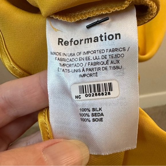 Reformation Jeany Silk Turmeric Gold Yellow Maxi Dress SZ XS - Picture 7 of 12